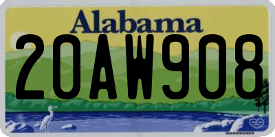 AL license plate 20AW908