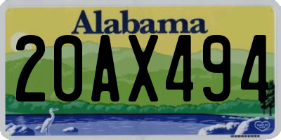 AL license plate 20AX494