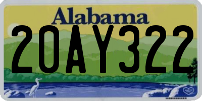AL license plate 20AY322
