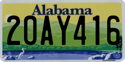 AL license plate 20AY416