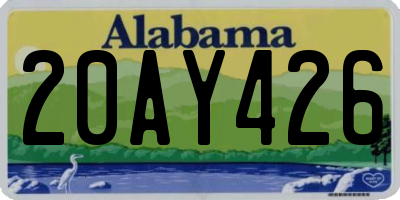 AL license plate 20AY426