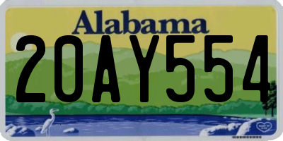 AL license plate 20AY554
