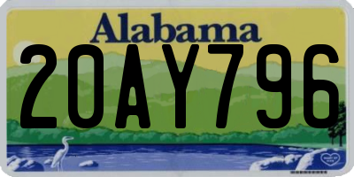 AL license plate 20AY796