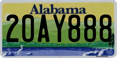 AL license plate 20AY888