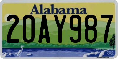 AL license plate 20AY987