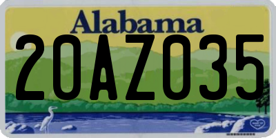 AL license plate 20AZ035