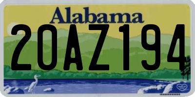 AL license plate 20AZ194