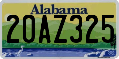 AL license plate 20AZ325