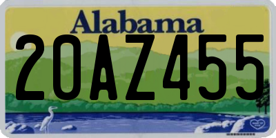 AL license plate 20AZ455