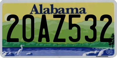 AL license plate 20AZ532
