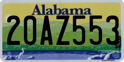 AL license plate 20AZ553