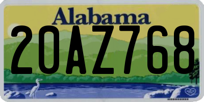 AL license plate 20AZ768