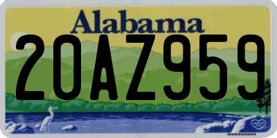 AL license plate 20AZ959