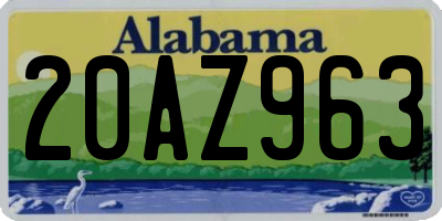 AL license plate 20AZ963