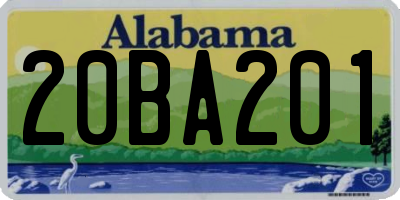 AL license plate 20BA201