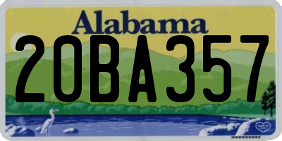 AL license plate 20BA357