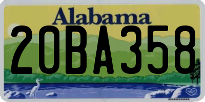 AL license plate 20BA358