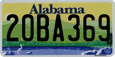 AL license plate 20BA369
