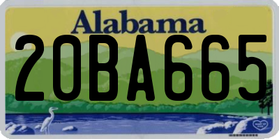 AL license plate 20BA665