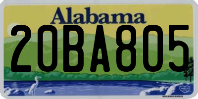 AL license plate 20BA805