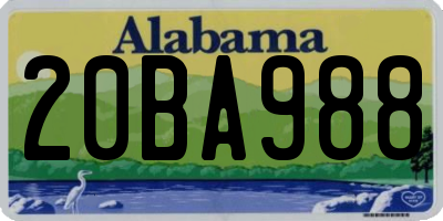 AL license plate 20BA988