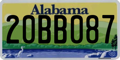 AL license plate 20BB087