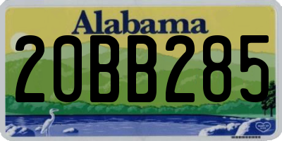 AL license plate 20BB285