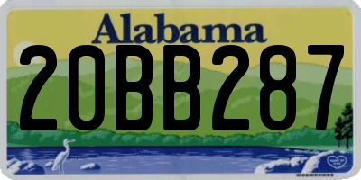 AL license plate 20BB287