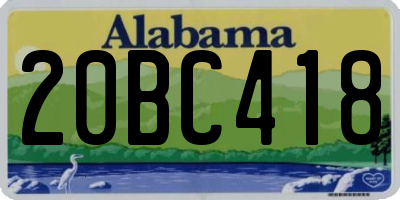 AL license plate 20BC418