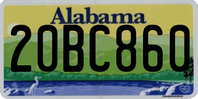 AL license plate 20BC860