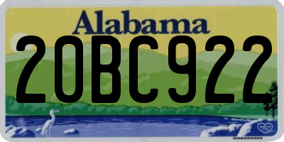 AL license plate 20BC922
