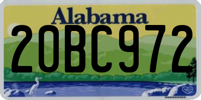 AL license plate 20BC972