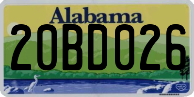 AL license plate 20BD026