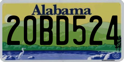 AL license plate 20BD524