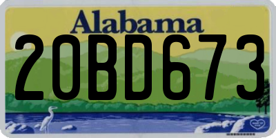 AL license plate 20BD673