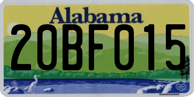 AL license plate 20BF015