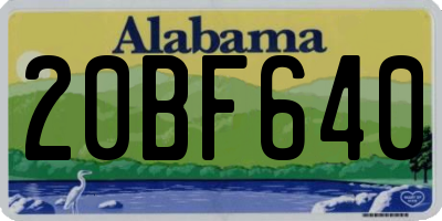 AL license plate 20BF640