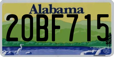 AL license plate 20BF715