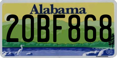 AL license plate 20BF868