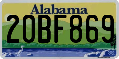 AL license plate 20BF869