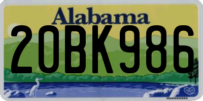 AL license plate 20BK986