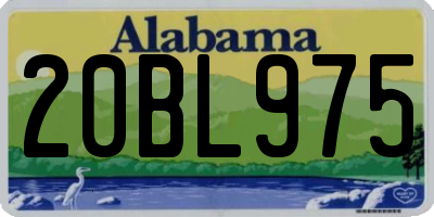 AL license plate 20BL975