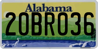 AL license plate 20BR036