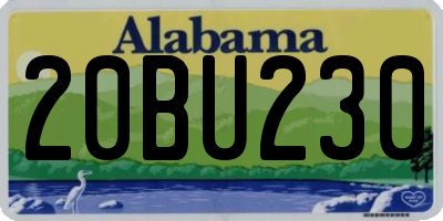 AL license plate 20BU230