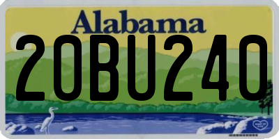 AL license plate 20BU240