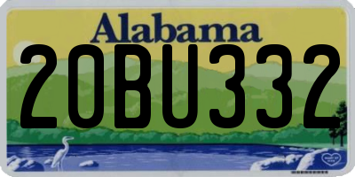 AL license plate 20BU332