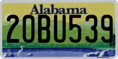 AL license plate 20BU539