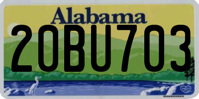 AL license plate 20BU703