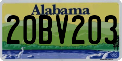 AL license plate 20BV203