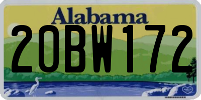 AL license plate 20BW172
